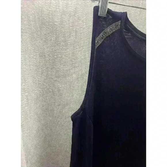 APT.9 X-LARGE NAVY TUNIC TOP RAYON DECORATION FOR WOMAN - Picture 8 of 11